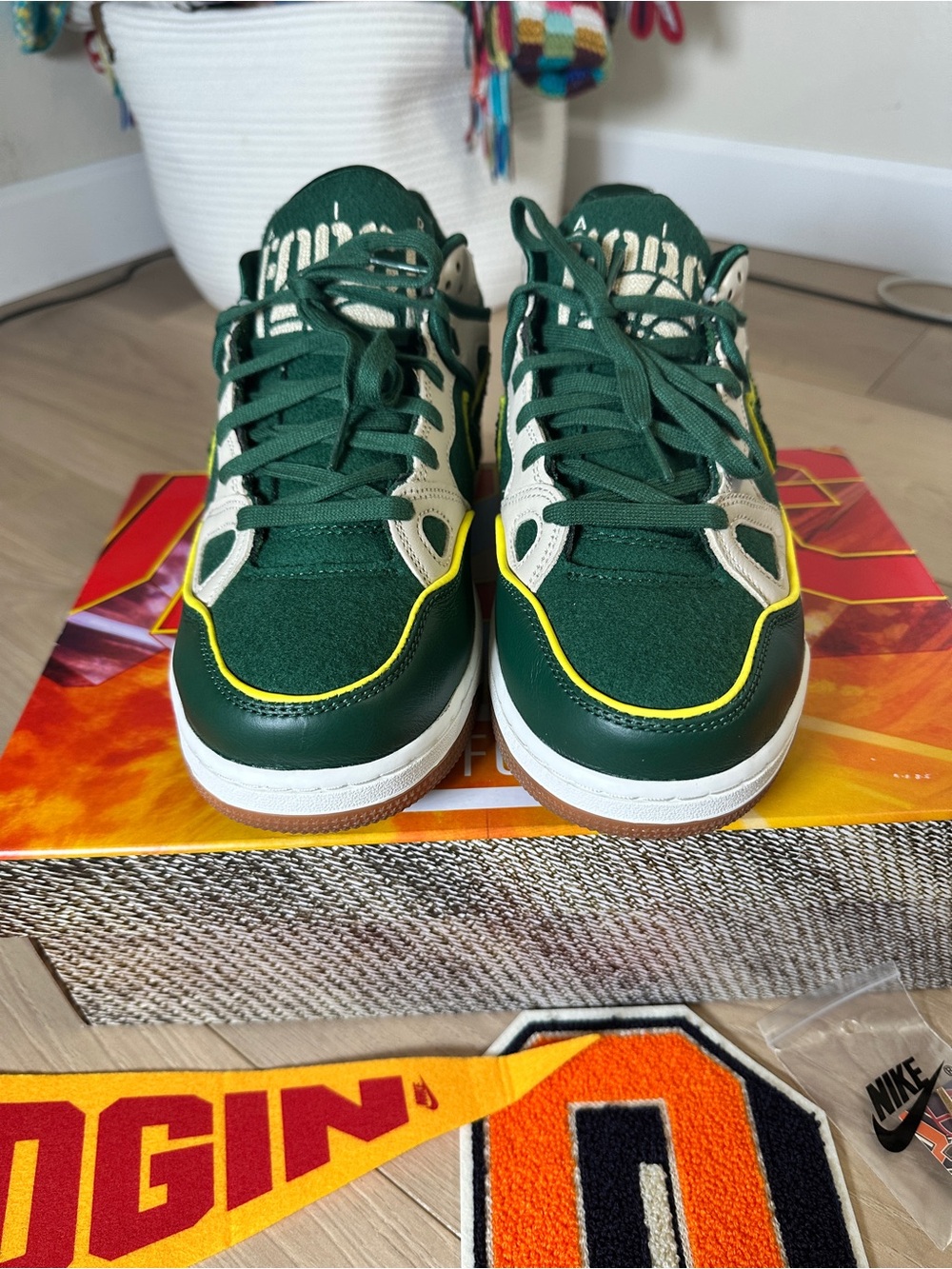 Nike Air Force 3 x Nigo College Pack Forrest Green Men’s Size 10.5 - Picture 7 of 8